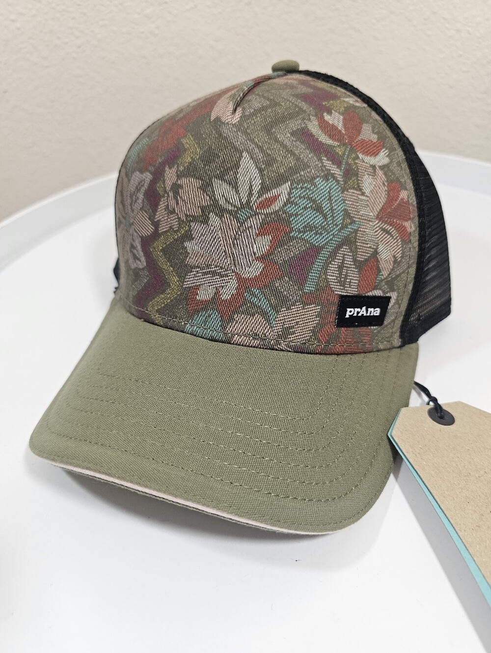 prAna Lower Pines Trucker Hat Cargo Green Horchata One Size NWT